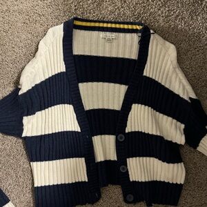 American Eagle Striped Cardigan Size Large